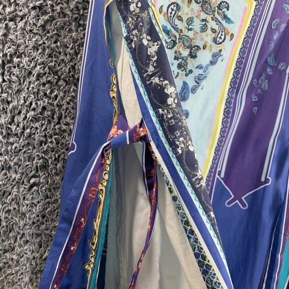 Elegant Blue Patterned Sleeveless Dress - Picture 9 of 12